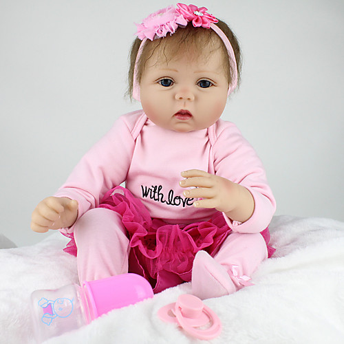 фото Npkcollection npk doll куклы реборн кукла для девочек девочки reborn baby doll 22 дюймовый силикон винил - как живой милый стиль ручная работа безопасно для детей non toxic милый детские девочки / ce Lightinthebox