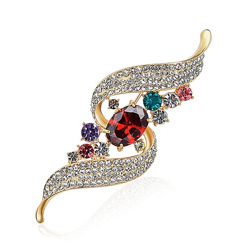 

Women's Diamond Cubic Zirconia Brooches Ladies Designed in China Oil Painting Zircon Imitation Diamond Brooch Jewelry Rainbow For Party Carnival