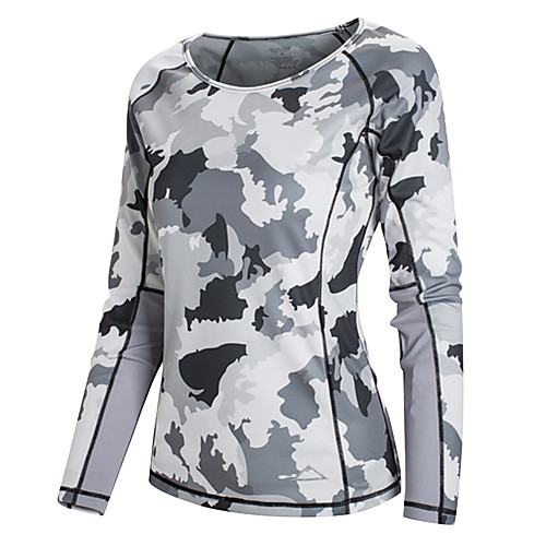 

KORAMAN Жен. камуфляж Футболка для туризма и прогулок на открытом воздухе Дышащий Быстровысыхающий Ультрафиолетовая устойчивость Влагопроницаемость Футболка Толстовка Одежда для защиты от солнца