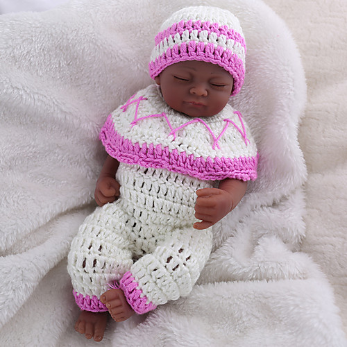 

NPK DOLL Reborn Doll Girl Doll Baby Girl African Doll 10 inch Silicone Vinyl - lifelike Cute Hand Made Child Safe Non Toxic Lovely Kid's Girls' Toy Gift / Parent-Child Interaction / CE Certified