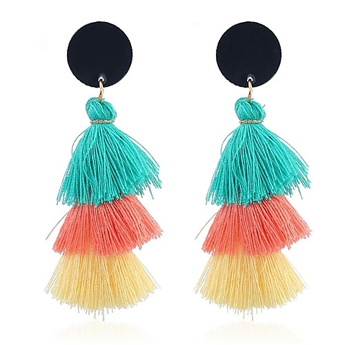 

Women's Drop Earrings Tassel Ladies Tassel Sweet Earrings Jewelry Light Orange / Light Blue / Light Pink For Daily Going out