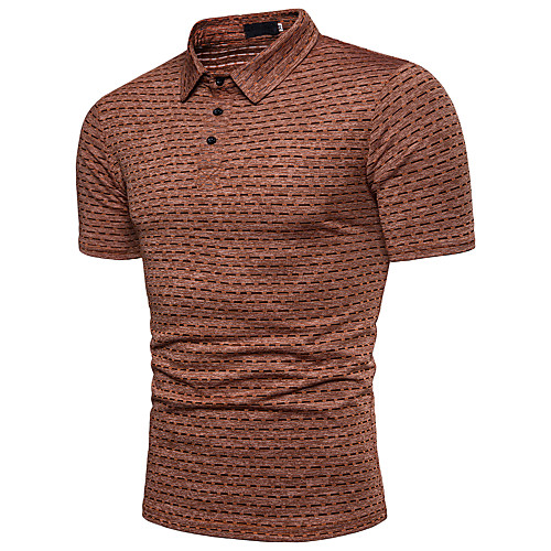

Муж. Классический Polo Хлопок, Рубашечный воротник Активный Полоски Черный XL / С короткими рукавами / Лето