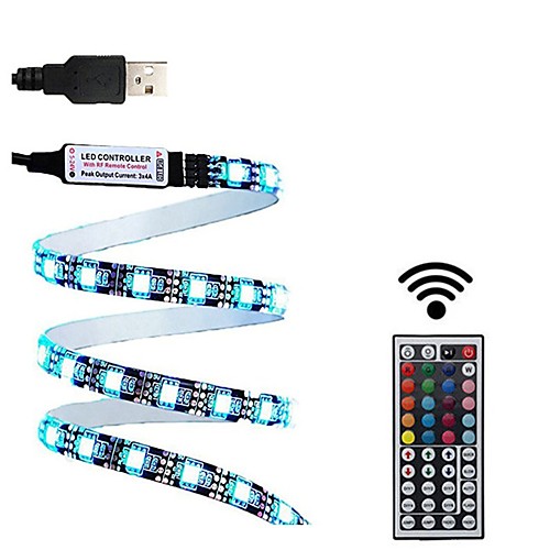 

1set 2m usb led strip light водонепроницаемый smd5050 rgb светодиодная лента гибкие светодиодные фонари 44keys дистанционное телевидение фоновая подсветка dc5v