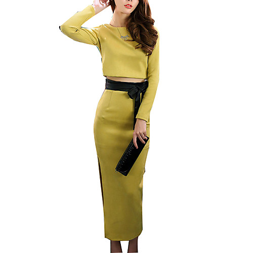 

Women's Daily Work Slim Hoodie Skirt / Spring