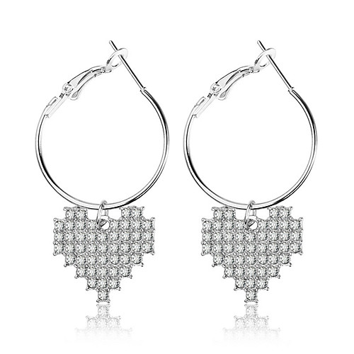 

Women's Drop Earrings Heart Ladies Sweet Fashion Imitation Diamond Earrings Jewelry Silver For Daily Going out