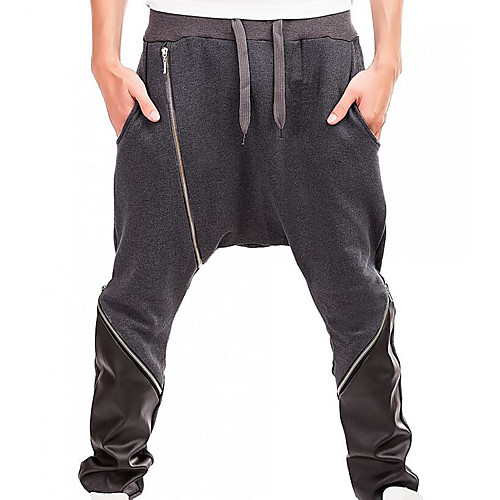 

Men's Active Daily Sweatpants Pants - Color Block Spring Black Dark Gray Light gray L XL XXL