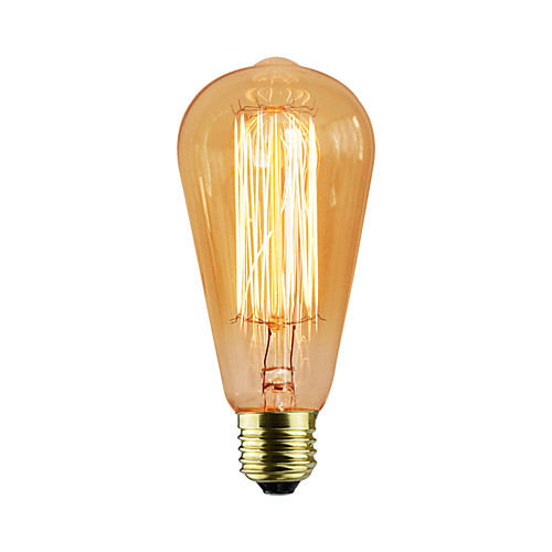 

1шт 40 W E26 / E27 ST58 Желтый Прозрачный Body Лампа накаливания Vintage Эдисон лампочка 220-240 V