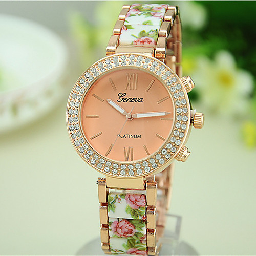 

Жен. Diamond Watch Кварцевый Черный / Белый / Синий Повседневные часы Аналоговый Дамы Цветы Мода - Зеленый Синий Розовый