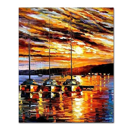 

Oil Painting Hand Painted - Abstract Landscape Comtemporary Modern Stretched Canvas