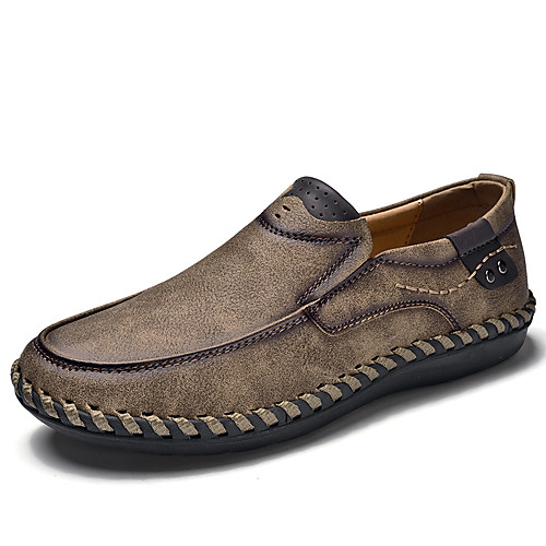 

Men's Microfiber Fall / Spring & Summer Casual / Preppy Loafers & Slip-Ons Walking Shoes Breathable Khaki / Brown / Black