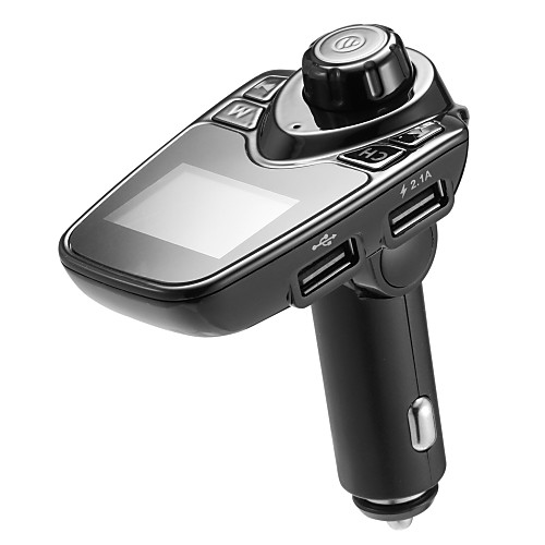 фото bluetooth car fm передатчик аудио адаптер приемник беспроводной громкой связи вольтметр автомобильный комплект tf карта aux usb 1.44 дисплей автомобильное зарядное устройство Lightinthebox