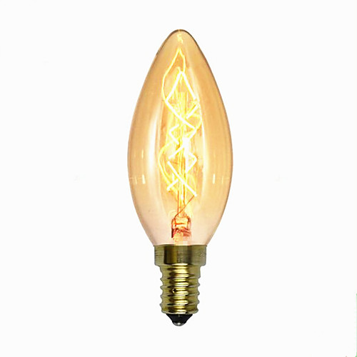 

1шт 40 W E14 C35 Тёплый белый 2300 k Ретро / Декоративная Лампа накаливания Vintage Эдисон лампочка 220-240 V
