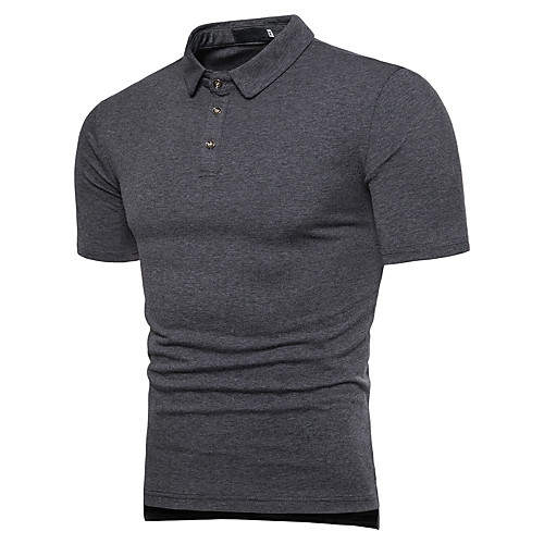 

Муж. Классический Polo Хлопок, Рубашечный воротник Активный Однотонный Черный XL / С короткими рукавами / Лето