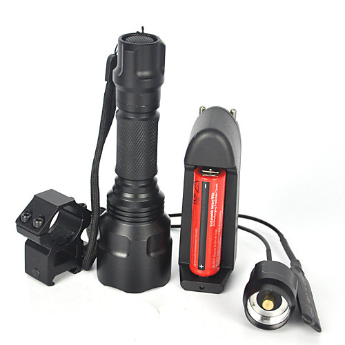 

LED Flashlights / Torch Handheld Flashlights / Torch 5000 lm LED Emitters 1 Mode with Battery and Adapter Anti-Shock Easy Carrying Wearproof Camping / Hiking Hunting Fishing EU USA Black