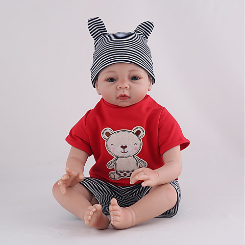 

NPK DOLL 22 inch Reborn Doll Girl Doll Baby Girl Reborn Baby Doll Newborn lifelike Cute Hand Made Child Safe with Clothes and Accessories for Girls' Birthday and Festival Gifts / Silicone / Vinyl