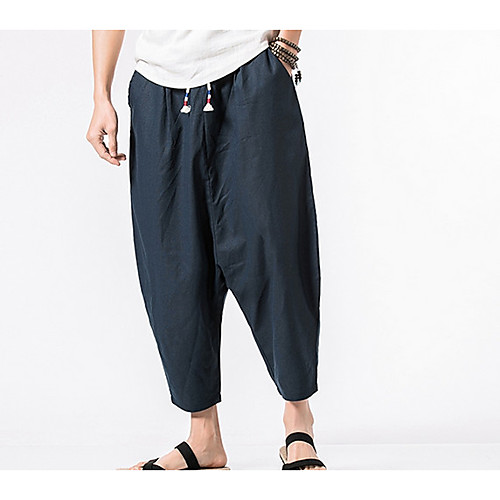 

Men's Daily Chinos Pants - Solid Colored Cotton Spring Summer Black Navy Blue Wine XXXL XXXXL XXXXXL