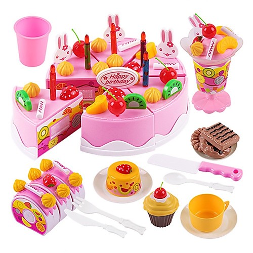 

Toy Kitchen Set Pretend Play Play Kitchen Holiday Family Cake Exquisite Parent-Child Interaction Kid's Boys' Girls' Toy Gift 75 pcs
