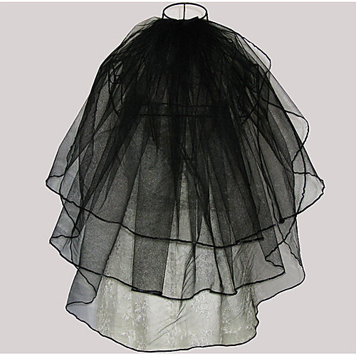 

Three-tier Modern Style / Wedding / Simple Style Wedding Veil Elbow Veils with Fringe / Splicing Tulle / Angel cut / Waterfall