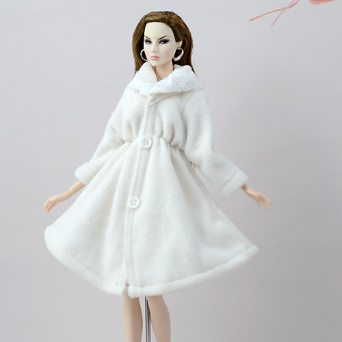 

Doll Outfit Doll Coat Coats For Barbiedoll White Flannel Toison Polyester Coat For Girl's Doll Toy