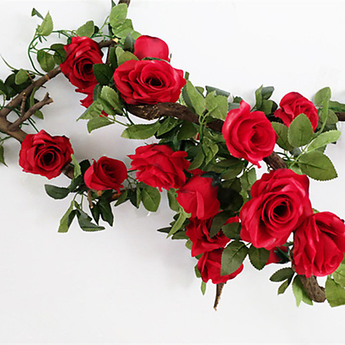 

Artificial Flowers 1 Branch Wedding European Style Roses Wall Flower