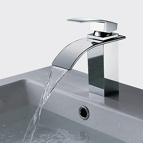 

Смеситель для ванны / кухонный смеситель / Ванная раковина кран - Водопад Хром Чаша Одной ручкой одно отверстиеBath Taps