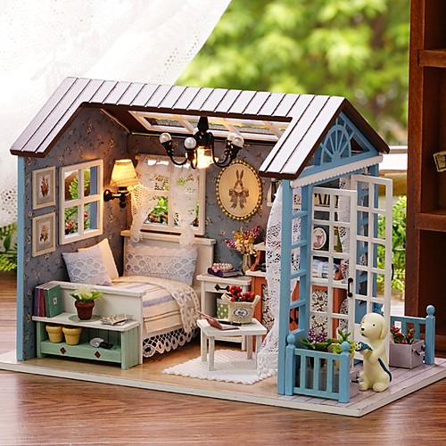 

Doll House DIY Miniature Dollhouse Model Милый Своими руками утонченный Романтика Мебель деревянный Силикон Детские Девочки Игрушки Подарок