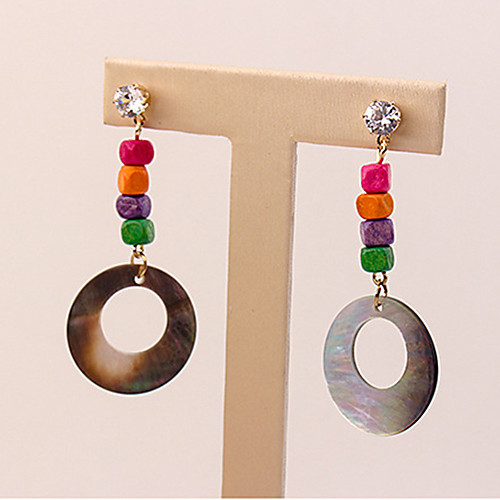 

Women's Drop Earrings Long Ladies Ethnic Fashion Colorful Resin Earrings Jewelry Gray For Causal