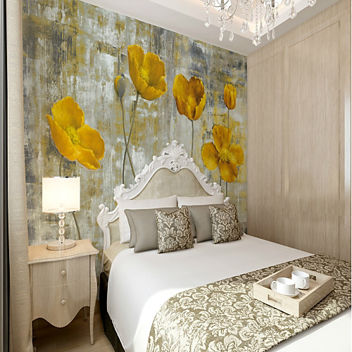 

3d комплект ручная роспись желтый цветок большие настенные покрытия настенные обои подходят спальня спальня цветок