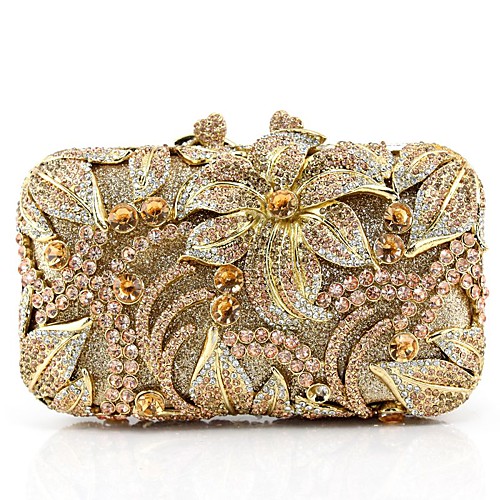 

Women's Crystals / Glitter PU / Alloy Evening Bag Solid Color Black / Champagne