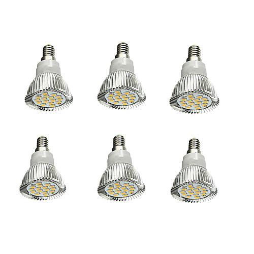

6шт 5 W 380-420 lm E14 Точечное LED освещение 16 Светодиодные бусины SMD 5630 Декоративная Тёплый белый 85-265 V