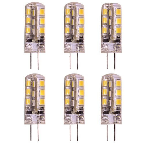 

2w g4 светодиодная двухконтактная лампа 24 smd 2835 dc 12v для потолочного освещения / rv / караван теплый / холодный белый (6 шт)