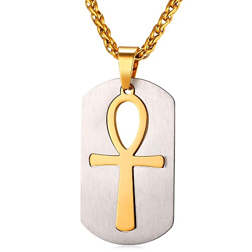 

Men's Women's Pendant Necklace Cross Fashion Stainless Steel Gold Black 55 cm Necklace Jewelry For Daily