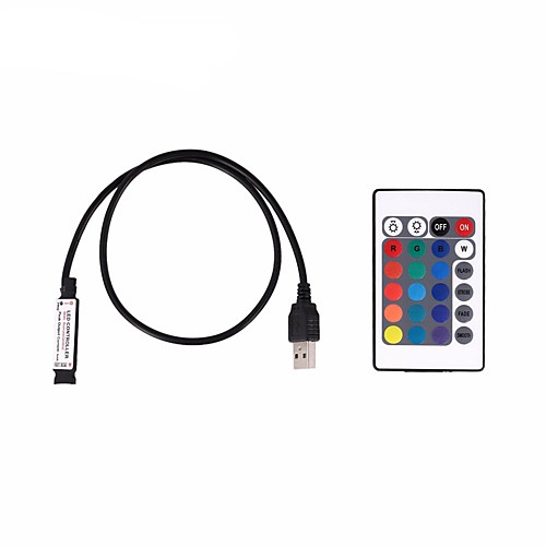 фото Zdm 1m usb 5v usb полосы гибкая лампа 30 х 5050 rgb smd 10 мм светодиодные доски с 24 ключами ик-пульт дистанционного управления для плоского экрана тв фон, hdtv, монитор пк Lightinthebox