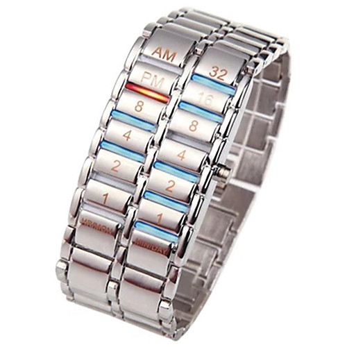 

Men's Digital Watch Stainless Steel Black / Silver 30 m Chronograph Creative New Design Digital Luxury Bangle - Black Silver One Year Battery Life / SSUO LR626