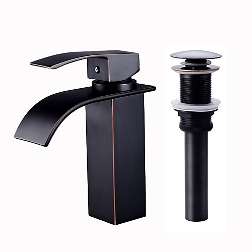 

Ванная раковина кран - Водопад Начищенная бронза / Окрашенные отделки / черный По центру Одной ручкой одно отверстиеBath Taps