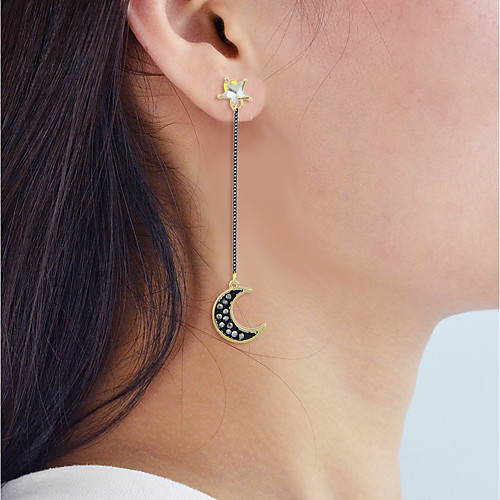 

Drop Earrings Mismatched Moon Star Ladies Earrings Jewelry Gold For Daily Date