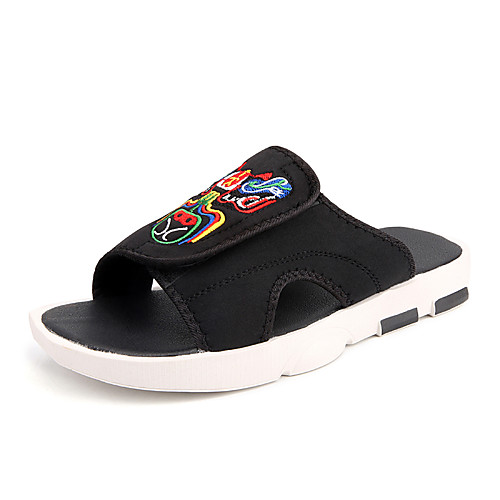 

Men's Cotton Spring & Summer Casual Slippers & Flip-Flops Breathable Black and White / Black / Rainbow