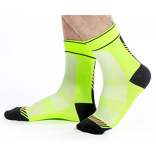 фото Компрессионные носки носки до щиколотки спортивные носки / спортивные носки носки для велоспорта муж. велосипедный спорт / велоспорт велоспорт / спандекс / эластичная / в полоску / пэчворк / спандекс Lightinthebox