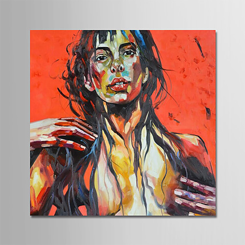 

Oil Painting Hand Painted - Abstract People Modern Rolled Canvas