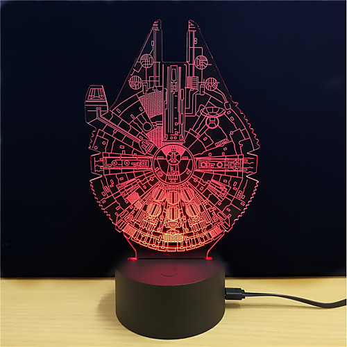 

1 комплект LED Night Light / 3D ночной свет Поменять DC Powered / USB Меняет цвета / Креатив / Украшение 5 V