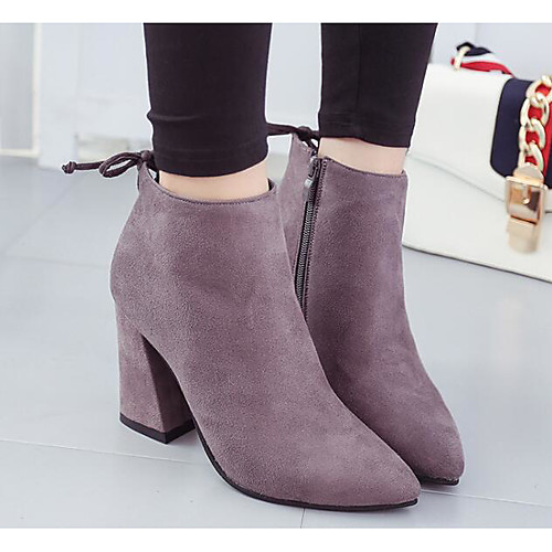 

Women's Boots Chunky Heel Nubuck leather Booties / Ankle Boots Comfort / Fashion Boots Fall / Winter Black / Gray / Camel