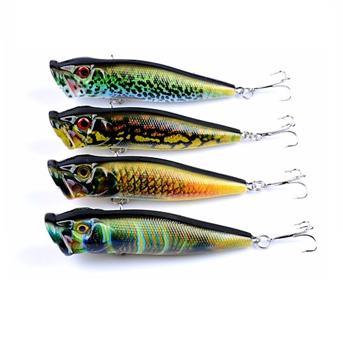 

4 pcs Popper Fishing Lures Hard Bait Popper Outdoor Sports & Outdoors Floating Sinking Bass Trout Pike Sea Fishing Bait Casting Spinning ABS / Jigging Fishing / Freshwater Fishing / Carp Fishing