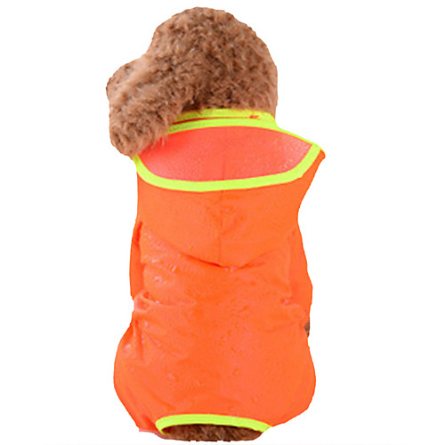 фото Собака дождевик одежда для собак однотонный оранжевый желтый зеленый нейлон костюм назначение весна & осень лето муж. жен. водонепроницаемый Lightinthebox