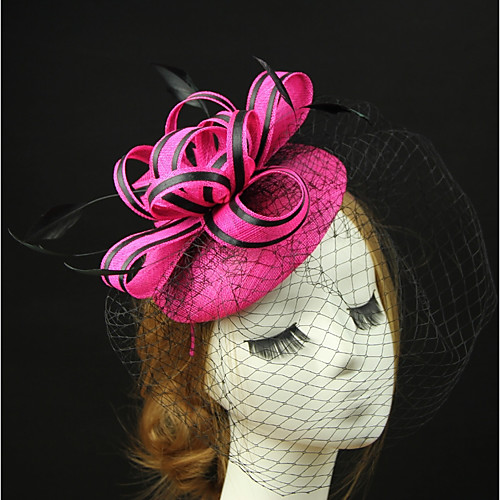 

Лен / Перья Fascinators / Головные уборы с Пух 1шт Свадьба / Вечеринка / ужин Заставка