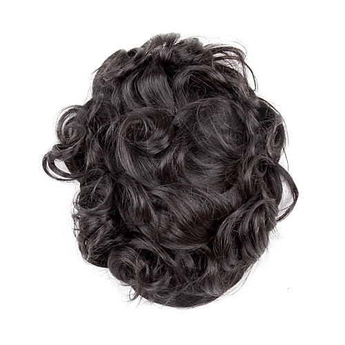 

Men's Human Hair Toupees Wavy Odor Free / 100% Hand Tied / Hot Sale