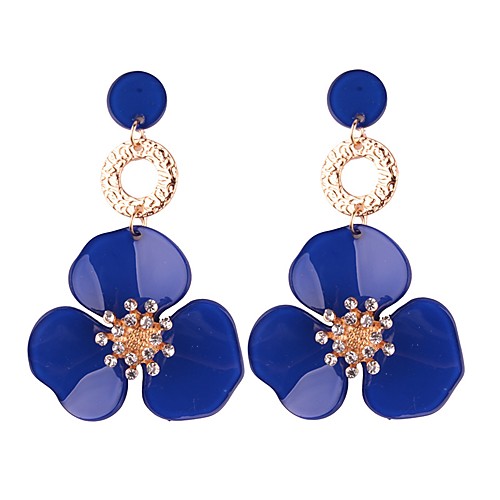 

Drop Earrings Hoop Earrings Geometrical Floral / Botanicals Flower Ladies European Fashion Earrings Jewelry Blue / Pink / Dark Red For Party / Evening Daily
