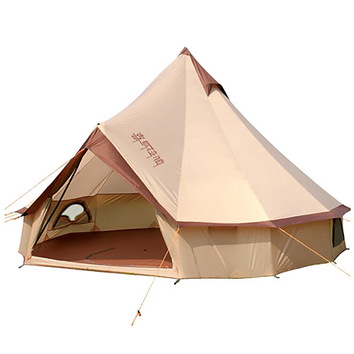 фото 8 человек белл палатка палатка на открытом воздухе с защитой от ветра дожденепроницаемый офис однослойный палатка >3000 mm для походы / туризм / спелеология путешествия хлопок 400400250 cm Lightinthebox