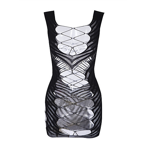 

Women's Sexy Teddy Nightwear - Mesh, Cosplay Costumes Solid Colored Black XL XXL XXXL