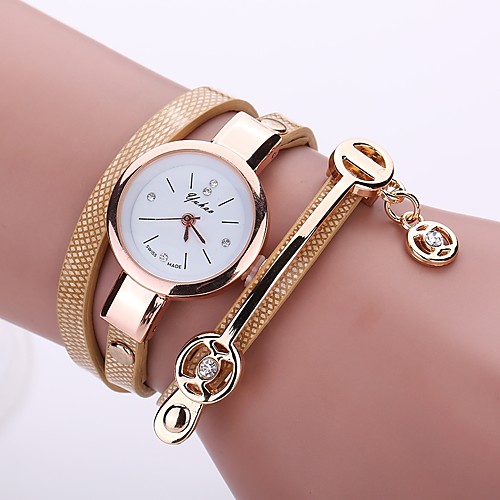 

Women's Casual Watch Bracelet Watch Simulated Diamond Watch Quartz Quilted PU Leather Black / White / Blue Casual Watch Imitation Diamond Analog Ladies Casual Fashion - Brown Red Green One Year