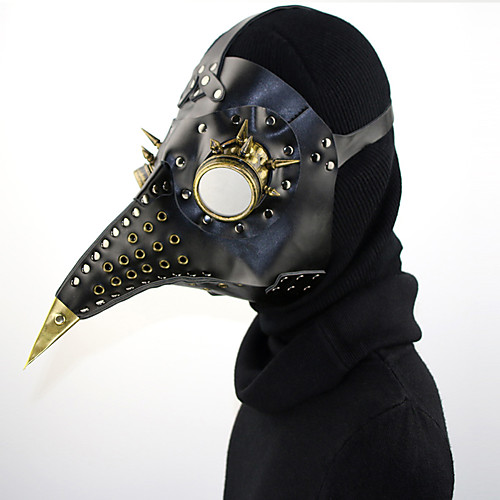 

Доктор чумы / Steampunk Маскарадная маска Ведение маски / Punk Rave Все Черный Кожа PU Косплэй аксессуары Хэллоуин костюмы